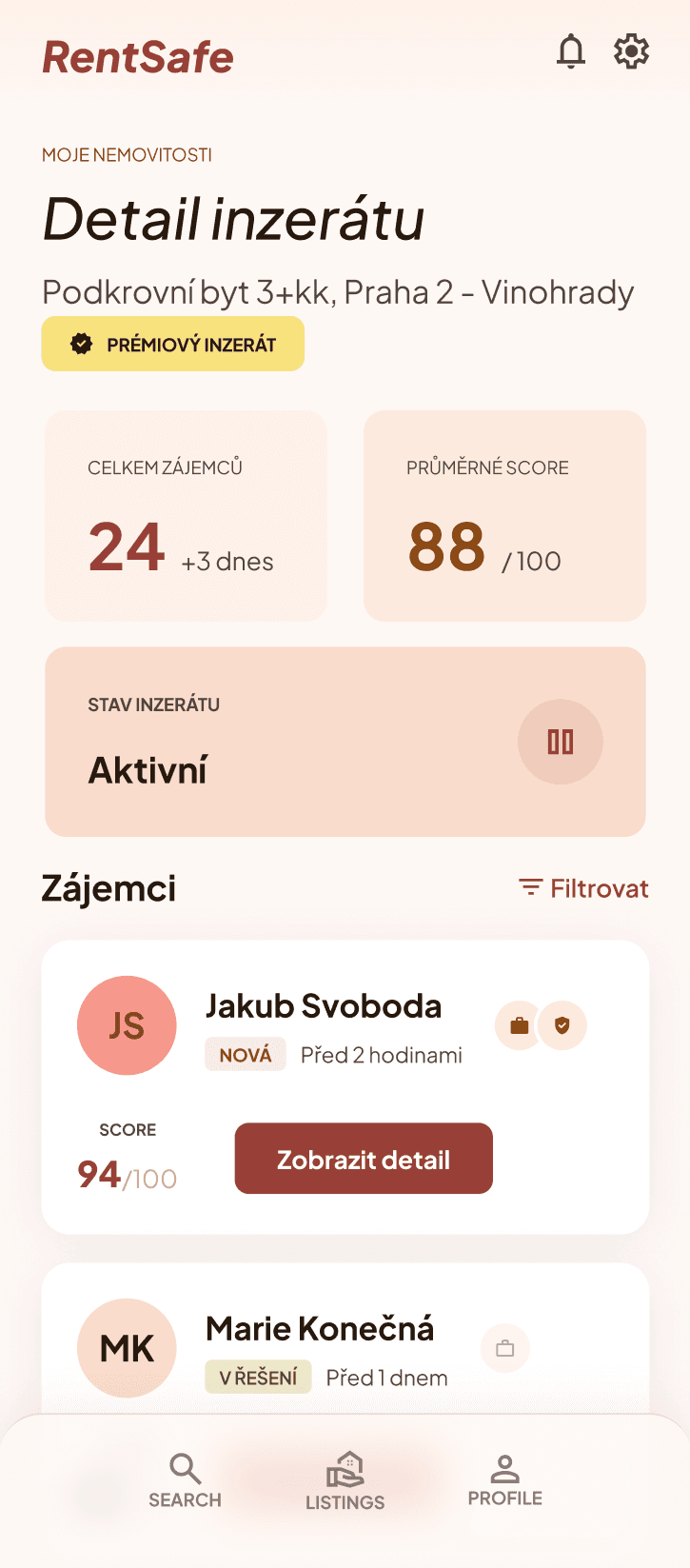 Listing applicants overview