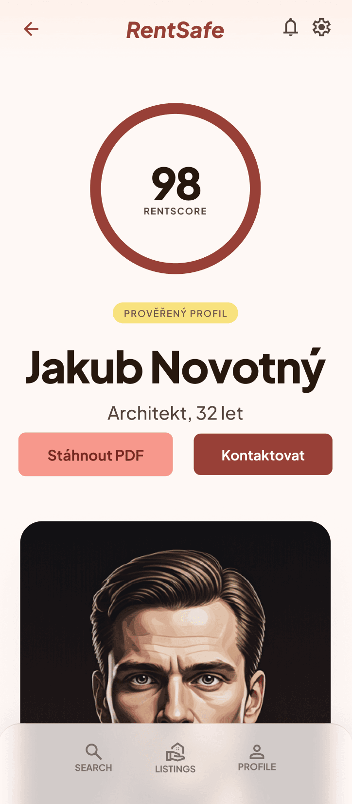 Tenant profile with RentScore